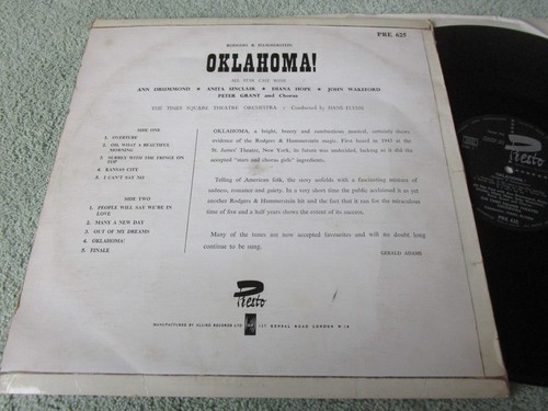 Oklahoma! Rodgers & Hammerstein Presto Pre 625 Compilation UK Vinyl LP Album - Picture 2 of 5