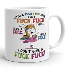 I Don't Give A F*** Unicorn Funny Coffee Cup 11oz 15oz Mug Funny Unicorn Gift