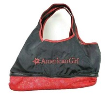 American Girl Doll Tote Carrier Travel Bag W/ Zipper Pocket Black And Red