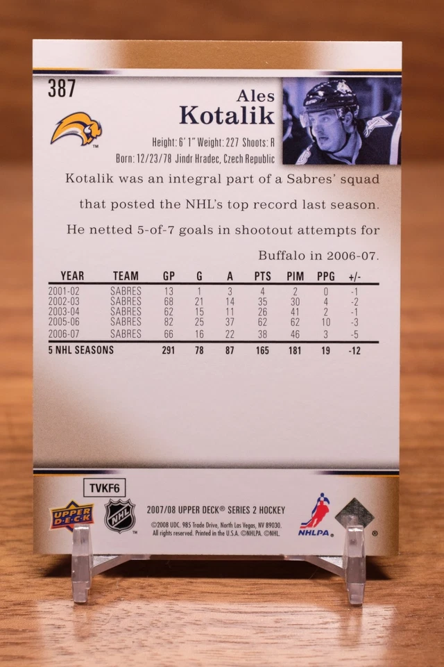 2007-08 Upper Deck - Ales Kotalik #387 - Image 2 of 2