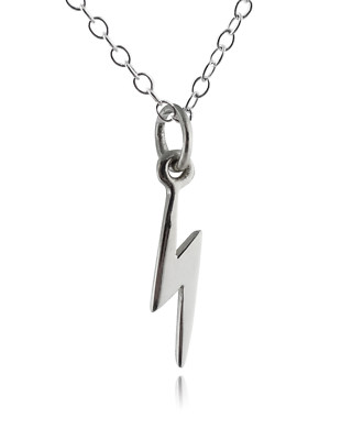Kleine Blitz Charm Halskette 925 Sterling Silber Wetter Gewitter 