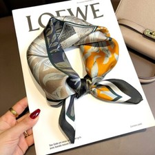 100 Silk Square Scarf Women Kerchief Bandana Neckerchief Wrap Geometric 53 53cm