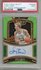 Larry Bird 2020/21 Panini Select Neon Green Prizm Autograph #13/35 PSA 9