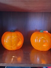 Halloween SNOOPY Peanuts Pumpkin Jack-O-Lantern Plastic Carved Lights Up