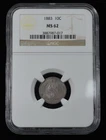 1883 Seated Liberty Dime 10c NGC MS 62 -US Silver Type Coin