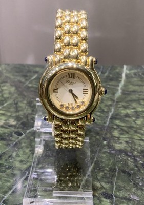 Armbanduhr Chopard, Happy Sport, Diamonds,Gelbgold 18kt, 100,97g. Quarz