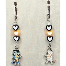 Bluey Cartoon Halloween Earrings Kids Frankenstein Mummy Handmade Jewelry