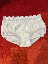 Vtg OLGA SECRET HUG Ivory SHEER NYLON  LACE SISSY PANTY Medium 6