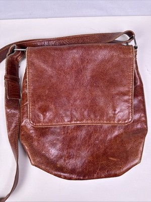 Jost German Design Brown Leather Crossbody Shoulder Bag Adjustable Strap 10 X10 