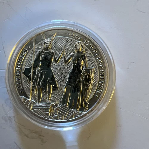 2023 Germania 5 Mark Allegories Italia 1oz .999 Silver BU Limited Mintage *66