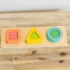 Lovevery Geo Shapes Wooden 3D Puzzle The Realist Play Kit Months 19, 20, 21