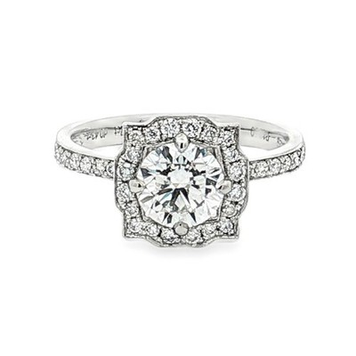 PT950 Platin Lab gezüchteter Diamant gerader Schaft Größe 7 # Verlobungsring XQ0006