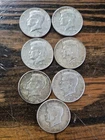 1964 Kennedy Half Dollars 90% Silver Circulated Lot Of 7