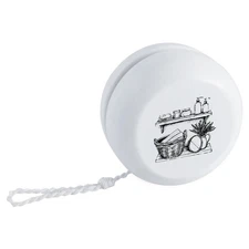 'Cozy Laundry Basket and Soap on a Shelf' Retro Style Yo-Yo (YY00042967)