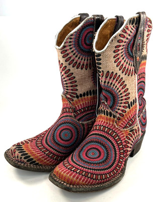 Tanner Mark Girls Colorful Cowboy Boots, Unique, Cowgirl, Boho, Girl Size 13