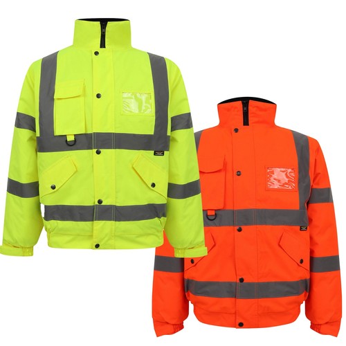 Hi Viz High Visibility Bomber Jacket Waterproof Safety Workwear ...