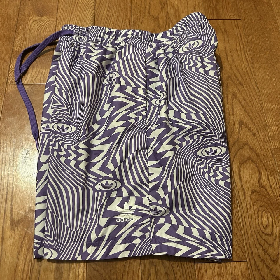 Bañador Adidas Pantalones Para Hombre Talla S Forrado Bolsillos Púrpura Cordones Foto 4 de 4