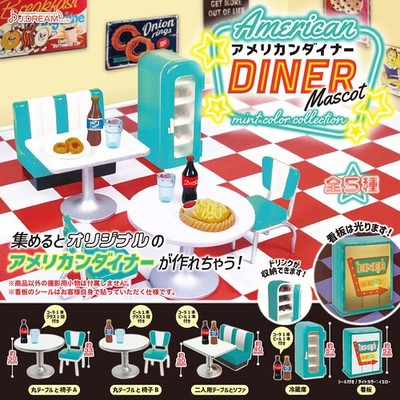 American Diner Mascot Mint Color Mini Figure Set of 5 Signboard