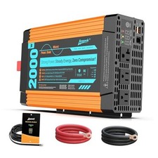 Pure Sine Wave Inverter 2000 Watt - 6000W Surge, 12v DC 2000W-Vibrant Orange