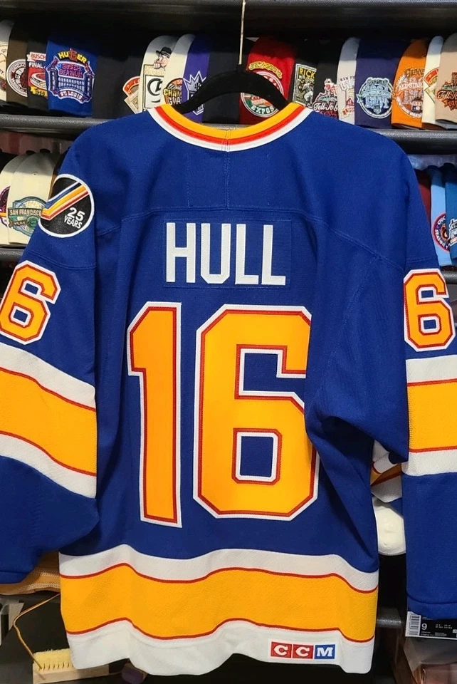 Camiseta St. Louis Blues Brett Hull CCM média NHL hóquei vintage - Imagem 2 de 4