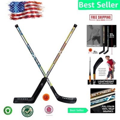 NHL Youth Street Hockey Stick Set - 2 Sticks & 1 Ball - Perfect for Beginners