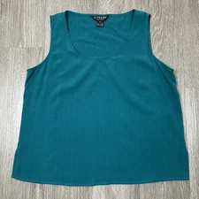 Citron Santa Monica Silk Tank Top, Women's, Sz: Petite Medium, Teal