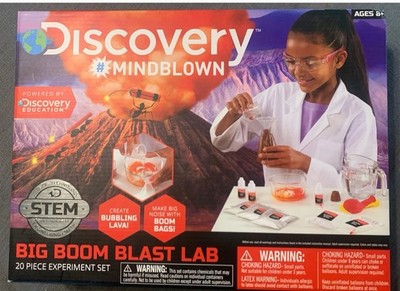 Discovery~Mindblown~Big Boom Blast Lab~20 Piece Experiment Set~ Brand New