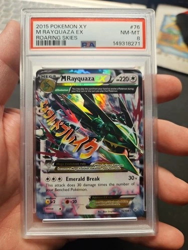 2015 M Rayquaza EX XY ROARING SKIES #76 PSA 8