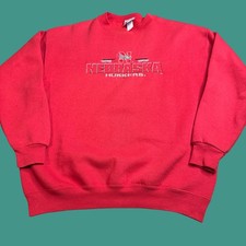 Vintage Nebraska Cadre Athletic Sweatshirt NCAA Football XL Embroidered