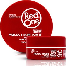 Red One Aqua Hair Wax 150ml - Strong Hold, High Shine, Strawberry Scent