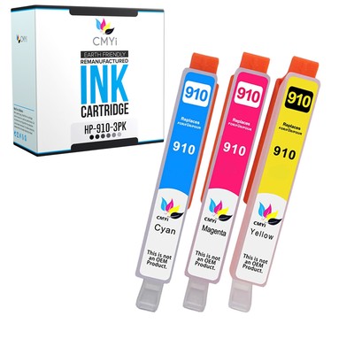 CMYi 3-Pack Compatible HP 910 Color Ink Cartridge for OfficeJet Pro 8028e 8030
