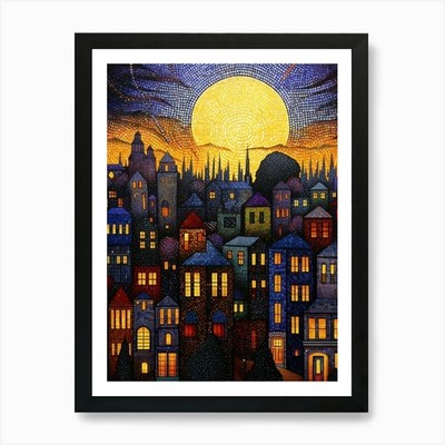 Bellevue Washington Pixel Art 5 Kunst gerahmtes Wandbild Poster Leinwanddruck Bild