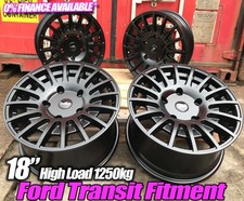 Ford Transit Custom 18” Alloy Wheels Ford Style Black 5x160 HIGH LOAD NEW SET