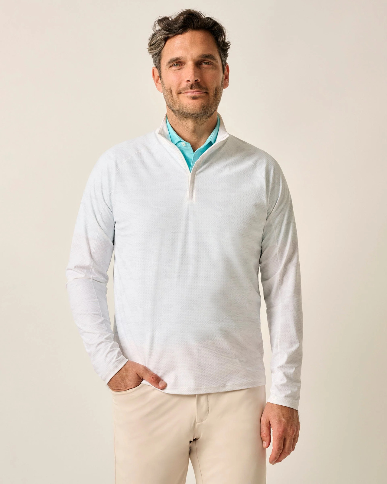 johnnie-O Talbert Camo Performance 1/4 Zip Waffle Pullover