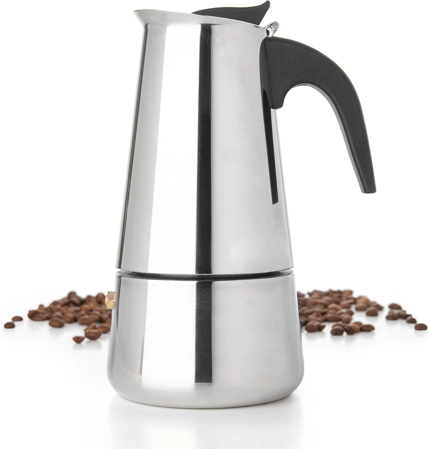 Mixpresso 9 Cup Greca Stovetop Espresso Pot 9 Cups, Stainless Steel
