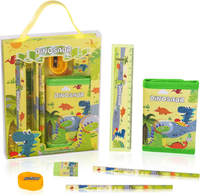 Dinosaurier Schreibwaren Set, Schreibwaren Geschenkset, Radiergummi, Anspitzer,