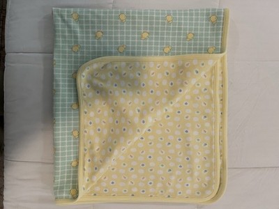 Gymboree Vintage 2-ply  Ducks Veggies Cotton Baby Receiving Blanket Rainbow Tag