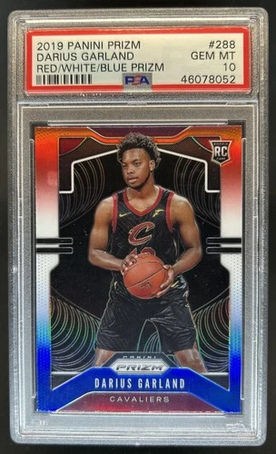 2019-20 Panini Prizm Darius Garland RC Prizm Red White and Blue #288 PSA 10
