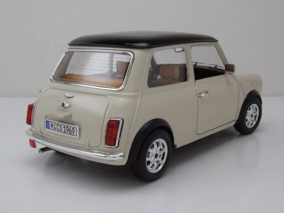 Mini Cooper 1969 beige schwarz Modellauto 1:18 Bburago - Bild 2 von 4