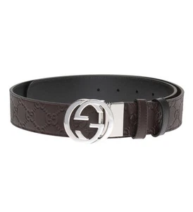 Ceinture réversible noir marron logo GG