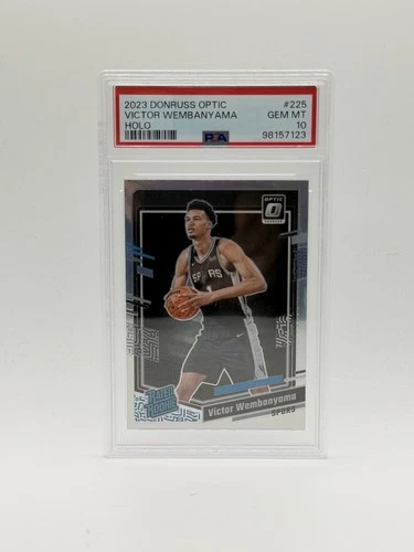2023-24 Panini Optic - Rated Rookie Victor Wembanyama #225 Holo Prizm RC PSA 10