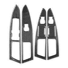 Window Lift Panel Switch Cover Trim For Ford Mondeo 13-17 Carbon Fiber Black LHD