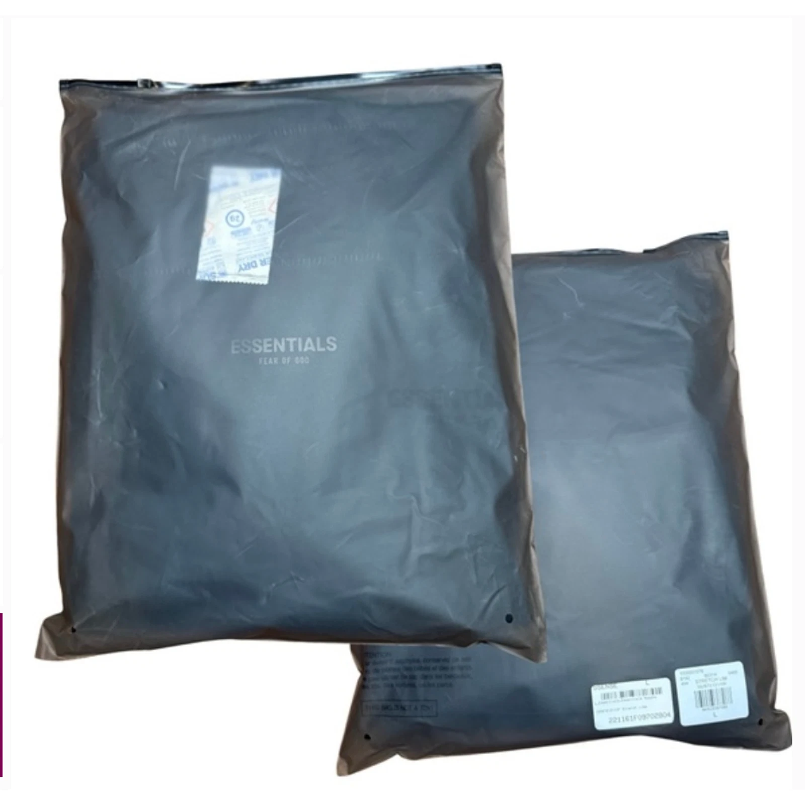 (L) Felpa con cappuccio limousine elasticizzata Fear of God Essentials nuova con etichette $250 nera