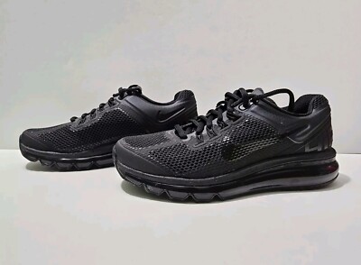 Nike Air Max 2013 GS Triple Black Kids Boys Girls Shoes Sz  (555426-010)