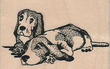Two Beagle Dogs Large 2 3/4 x 1 3/4" Rubber Stamp, Dog Stamp, Dog Lover Stamp