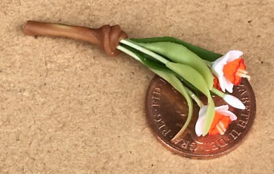 Puppenhaus Narzissen 3er Bündel rosa & orange Maßstab 1:12 Blume TB tumdee