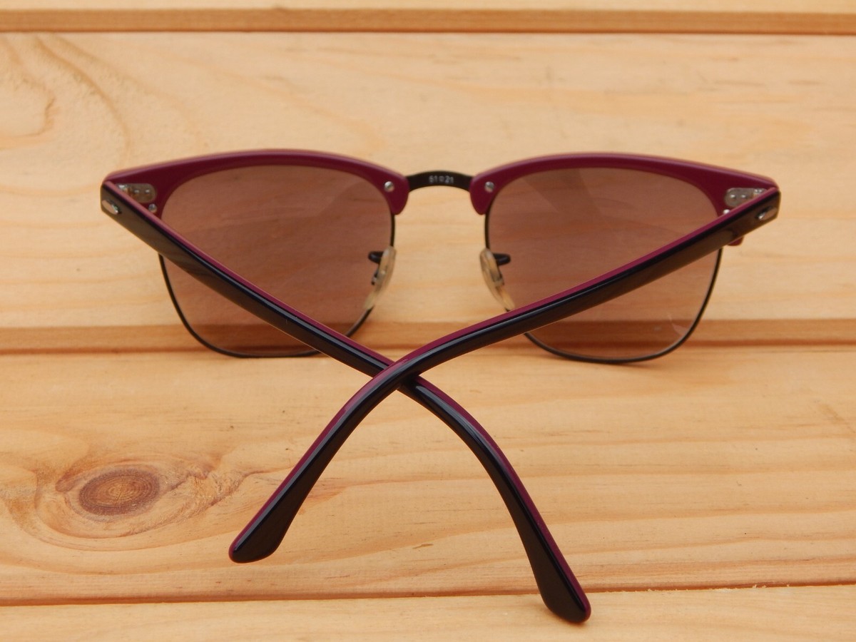 よ*い様 希少　Ray-Ban RB3016 クラブマスター　1103/71 5 Ray-Ban Clubmaster RB 3016 1103/71 51[]21 Black/Purple Eyeglasses