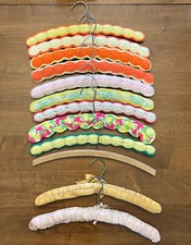 Vtg Lot 12 Handmade Crocheted Clothes Hangers Yarn Satin Covered Grannycore