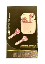 Z tech wireless earbud with portable charging case - pink - bluetooth