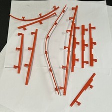 ORANGE GUARD RAILS - VINTAGE TOMY AURORA AFX HO SLOT CAR TRACK PARTS - LOT OF 10